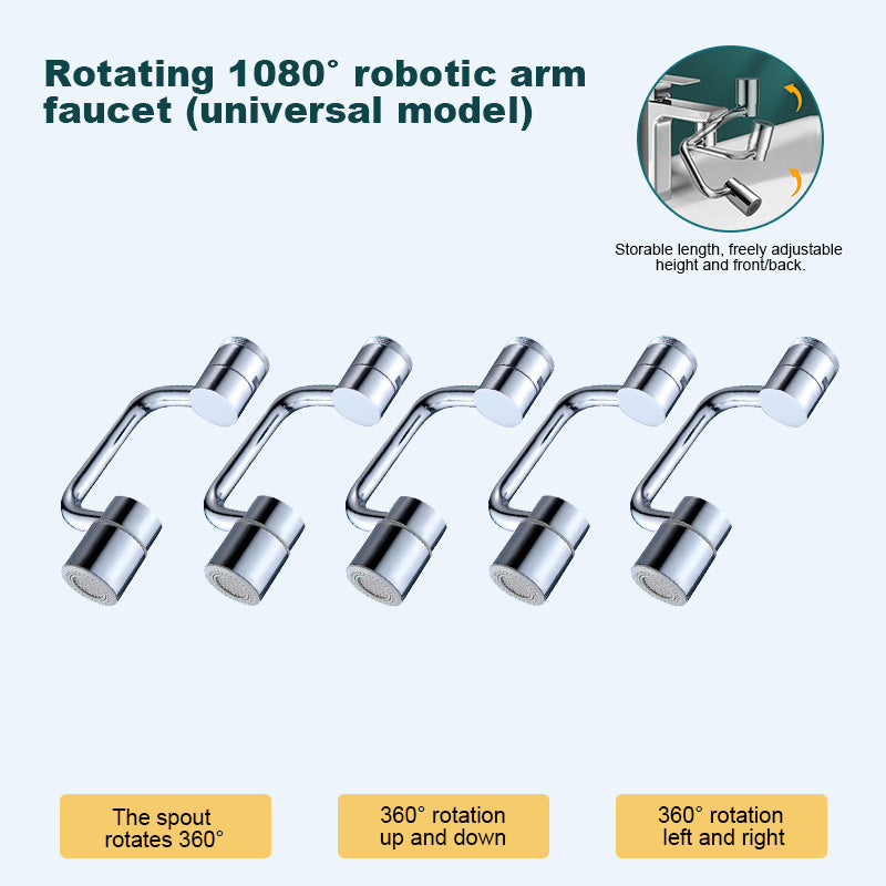 👍Last Day Promotion 49% OFF👍👍Rotating 1080° robotic arm faucet (universal model)--👩‍👩‍👧‍👧The direction and water flow rate can be freely adjusted